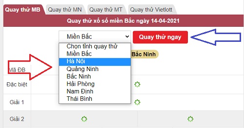 quay thử thần tài miền bắc